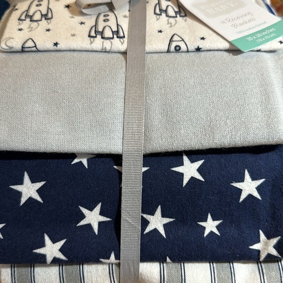 100% COTTON 4 PACK RECEIVING BLANKETS - Picture 4 of 7